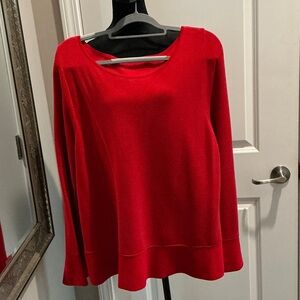 Chic Red Long Sleeve Blouse